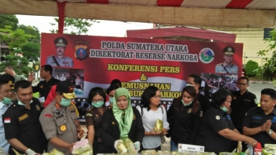 Kapolda Sumut Konferensi Press Pengungkapan Kasus Narkotika Jenis Shabu