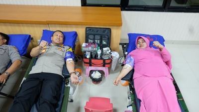 Sambut Hari Bhayangkara, Ratusan Anggota Polresta Tangerang Donor Darah