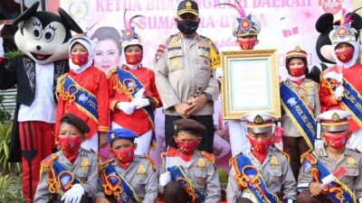 Peringatan Hari Anak Nasional di Mapolda Sumut, Martuani Bilang Anak-Anak Indonesia hebat Luar Biasa