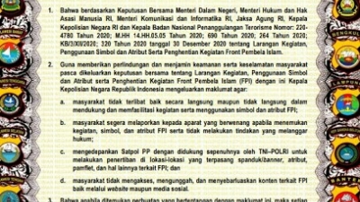 Polda Sumut Siap Laksanakan Maklumat Kapolri Tentang Larangan Simbol, Atribut dan Kegiatan FPI