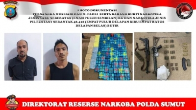 Jaringan Internasional Narkoba Ditangkap Polda Sumut Dengan Sita 2 Pucuk Senpi Laras Panjang