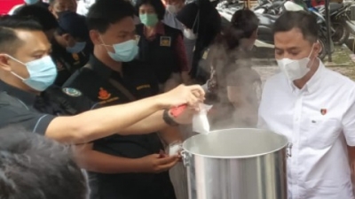 Direktorat Reserse Narkoba Polda Sumut,  Musnahkan Narkotika Seberat.Rp 1 Kg Sabu