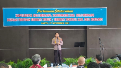 Kapolresta Deli Serdang, Kombes Pol Yemi Mandagi SIK MH Silaturahmi dengan Serikat Buruh Deli Serdang