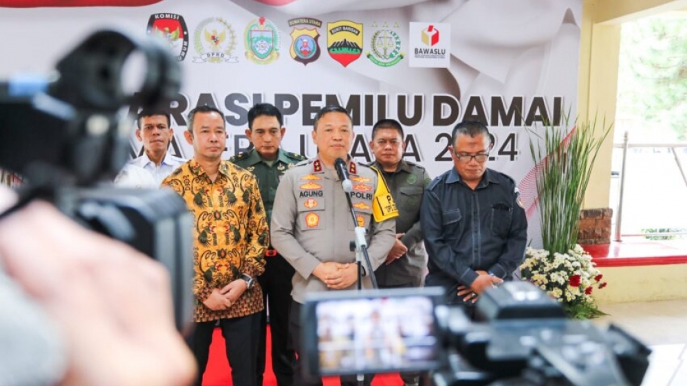 Deklarasi Partai Politik Wujudkan Pemilu Damai 2024. Kapoldasu :.Pemilu Merupakan Pesta Rebutan Hati Rakyat
