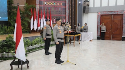 Kapolda Sumut Pimpin Upacara Pemuliaan Nilai-Nilai Tribrata dalam Perayaan Hari Bhayangkara ke-78