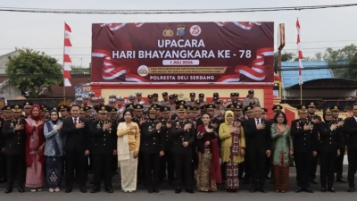 Polresta Deli Serdang Gelar Upacara Peringatan HUT Bhayangkara Ke-78 Tahun 2024