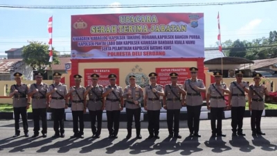 Kapolresta Deli Serdang Pimpin Serah Terima Jabatan 2 Kabag dan 5 Kapolsek Jajaran Polresta Deli Serdang