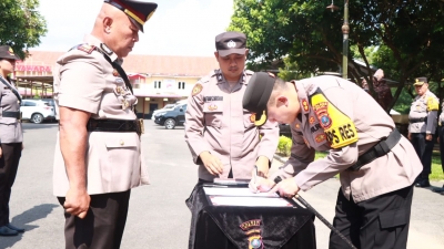 KAPOLRES BINJAI LAKSANAKAN SERAH TERIMAKAN JABATAN PJU DI POLRES BINJAI