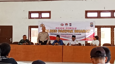 Polres Pakpak Bharat Melalui Polsek Sukaramai Melaksanakan Pojok Pemilu Kepala Daerah Serentak Tahun 2024