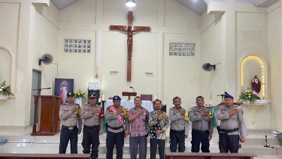 Sambangi Gereja Katholik Ketapang Sibolga, Polres Sibolga Sampaikan Pesan Kamtibmas