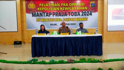 Kapolres Pakpak Bharat Pimpin Pelatihan Operasi Kewilayahan Mantap PrajaToba 2024