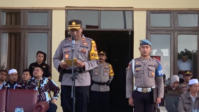 Polres Padang Lawas melaksanakan Apel Gelar Pasukan Operasi Kepolisian Mandiri Kewilayahan Mantap Praja Toba-2024