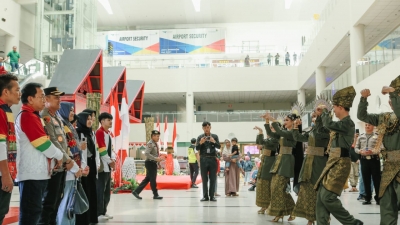 Kapolresta Deli Serdang Sambut Kedatangan Kontingen PON XXI Aceh-Sumut 2024 di Bandara Internasional Kualanamu 
