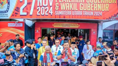 Cagub dan Cawagub Sumut, Muhammad Bobby Afif Nasution Sama H Surya Mendaftarkan di Kantor KPU Sumut