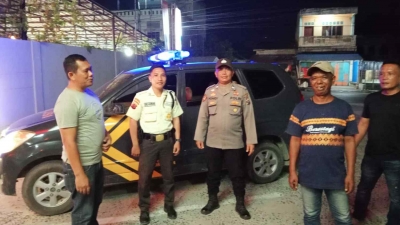 Patroli Malam Polsek Indrapura Cegah Gangguan Kamtibmas di Jalinsum dan Area Publik