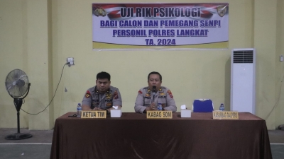 Pemegang Senjata Api Di Polres Langkat Jalani Serangkaian Tes Psikologi 