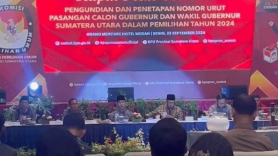 Pilkada Sumut: Bobby-Surya Nomor Urut 1, Edy-Hasan Nomor Urut 2
