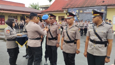 Kapolres Sibolga Pimpin Upacara Sertijab.dan Pengukuhan Kasi Humas dan Kasiwas