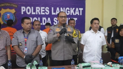 Kapolres Langkat Pimpin Langsung Pemusnahan Narkotika Jenis Sabu Seberat 21.426,68 Gram