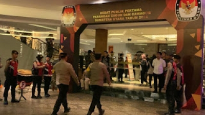 Ratusan Personel Polda Sumut, Siagakan Pengamanan Debat Cagub dan Cawagub di Medan