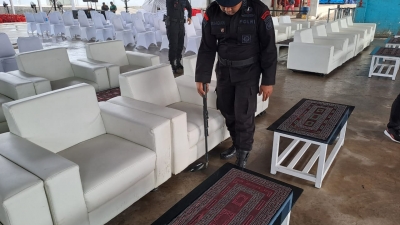 Gegana Brimob Polda Sumut Sterilisasi JIBOM dan KBR Sambut Kunjungan Menteri Imigrasi dan Pemasyarakatan Indonesia