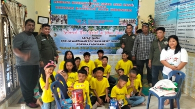 Forum Wartawan Kejatisu Laksanakan Safari Natal, Dengan Salurkan Bantuan Sembako Panti Asuhan