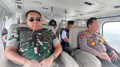 Kapolri Jenderal Sigit dan Panglima TNI Jenderal Agus Pantau Arus Mudik Natura Dari Udara