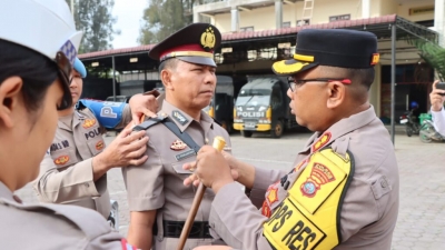Sertijab Kapolsek Tigapanah dan Kapolsek Simpang Empat Dipimpin Kapolres Tanah Karo