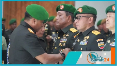 Pangdam I/ BB Mayjen TNI Rio Firdianto Pimpin Sertijab Kasdam dan Pejabat Utama Kodam I Bukit Barisan