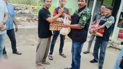 HIPAKAD Kota Langsa, Berikan Bantuan Kepada Korban kebakaran, Asrama Kompi- B