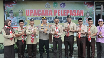 Kapolres Kepulauan Meranti Lepas Puluhan Peserta Jambore Karhutla 2025