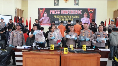 Tindak Tegas Geng Motor, Polres Bener Meriah Amankan Senjata Tajam dan Puluhan Anggota
