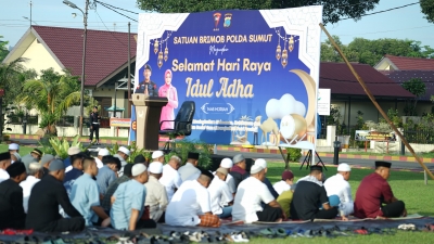 Sholat Idul Adha 1446 H di Kota Gunungsitoli Berjalan Aman dan Khusyuk, Satuan Brimob Polda Sumut Tunjukkan Komitmen