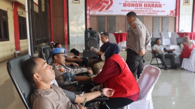 Jelang Hari Bhayangkara ke-79, Digelar Polresta Deli Serdang Kegiatan Donor Darah