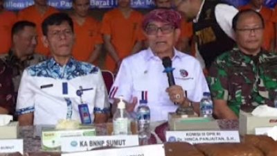 Narkotika Jaringan Aceh Diungkap BNNP Sumut dan Pemusnahan di Wilayah Sumatera Utara, Hadir Anggota Komisi III DPR RI