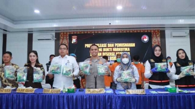 Jaringan Narkoba Antar Provinsi Berhasil Dibongkar Polres Asahan dan Musnahkan 31,5 Kg Sabu