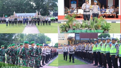 Apel Pasukan Ops Patuh Toba 2025 Polres Labuhanbatu Selama 14 Hari Digelar Kapolres AKBP Choky Sentosa Meliala