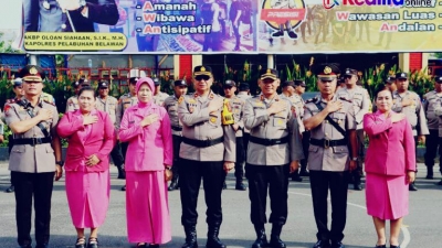 Kapolres Pelabuhan Belawan AKBP Wahyudi Rahman, Pimpin Sertijab Kabag Ops dan Pelantikan Kabag Log