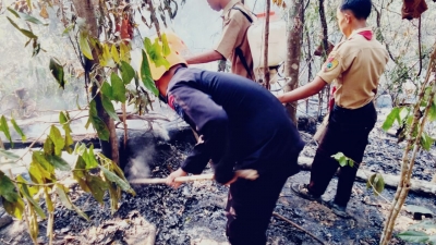 Atensi Dansat Brimobdasu Batalyon C Pelopor Polda Sumut Berhasil Kendalikan Titik Api di Kabupaten.Palas