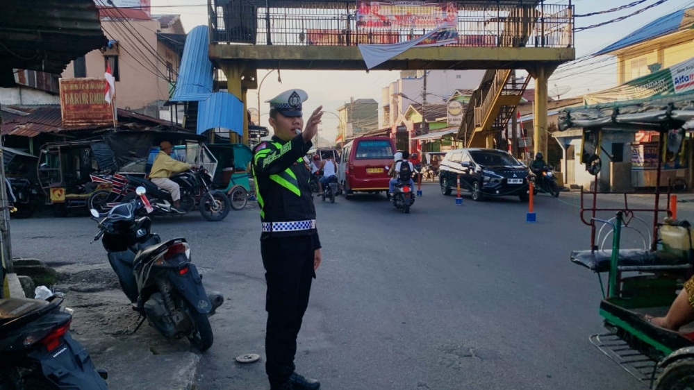 Satlantas Polres Sibolga Gelar Kegiatan.Strong Point Pagi Serta Patroli Himbauan 