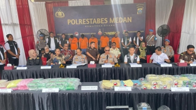 Polrestabes Medan Musnahkan Sabu Seberat 20Kg & 59.750 butir Pil Ekstasi