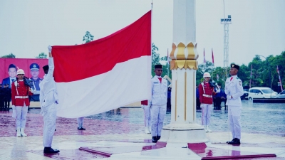 Walau Diguyur Hujan Namun Tetap Semanxgat Forkopimda Morowali Rayakan HUT ke-80 RI