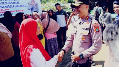 Antusias Warga Sangat Tinggi Yang Digelar Polres Bangka Sebanyak 7 Ton Beras SPHP Habis Terjual Dalam Sehari