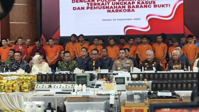 Sinergi BNN RI Dan Polda Sumut Ungkap 1,7 Ton Narkotika, Tegaskan Perang Melawan Narkoba