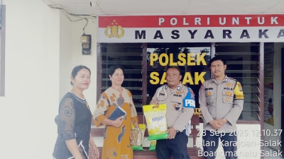 Beras SPHP Peminat Tinggi Masyarakat, Polsek Salak Eksis Lakukan Gerakan Pangan Murah (GPM)