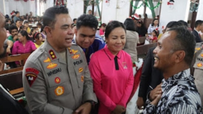 Kapolda Whisnu Bawa Harapan Hadir Rayakan Natal Bersama Korban Bencana dj Tapanuli Selatan