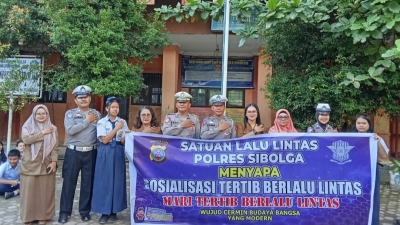 Satlantas Polres Sibolga Gelar Police Goes to School di SMPN-2 Sibolga