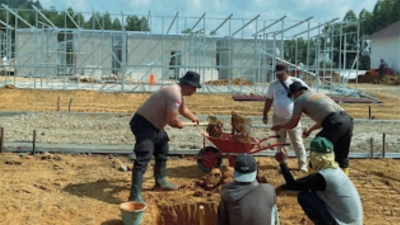 Polda Sumut Gunakan Lahan Kosong Percepat Hunian Rumah Warga.Terdampak Bencana di Sipirok