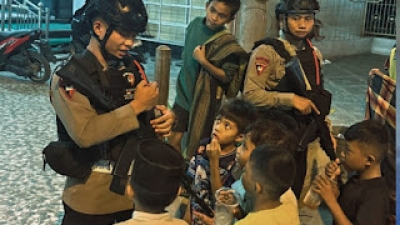 Patroli Gabungan Jaga Keamanan Ibadah Sholat Tarawih di Tebing Tinggi