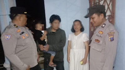 Polsek Siantar Marihat Respons Cepat CC 110, Ditemukan Anak Terpisah Sama Orangtuanya di Jalan Durian